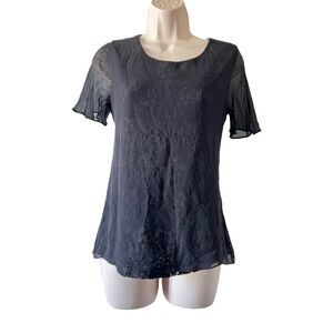 Moiselle Silk Black Sheer Women's Blouse